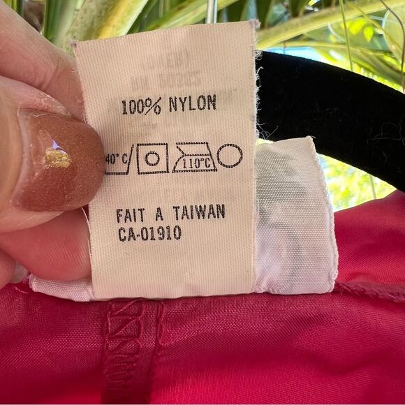 Vintage Aqua~Sheen Pink Nylon windbreaker ☔️ snap closure ☔️ lightweight - Picture 4 of 13